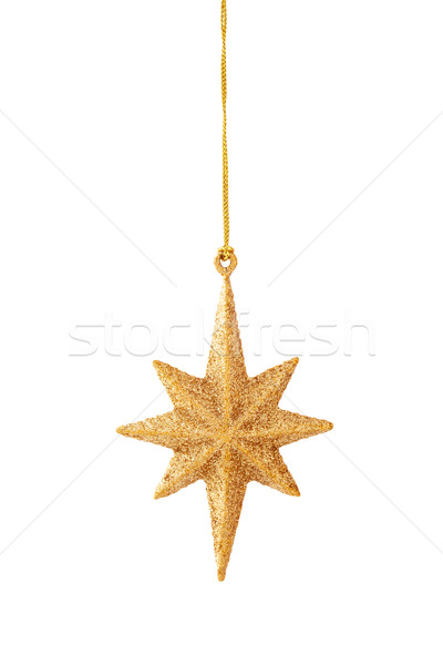 Christmas decoratie witte opknoping goud star Stockfoto © Vitalina_Rybakova