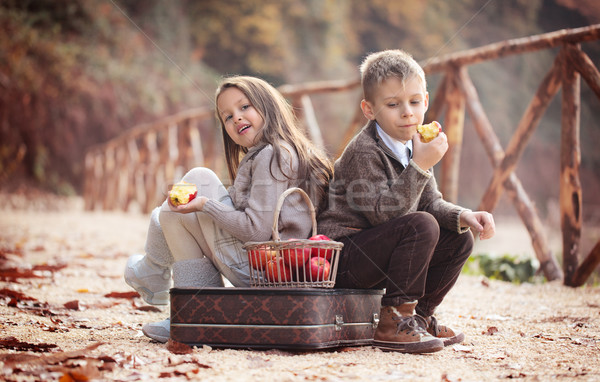 Stock photo: Two happy kids.