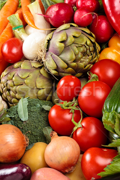 Verse groenten achtergrond gemengd vers organisch groenten Stockfoto © Vitalina_Rybakova