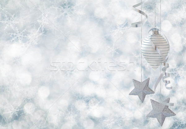 Christmas frame witte opknoping rij Stockfoto © Vitalina_Rybakova