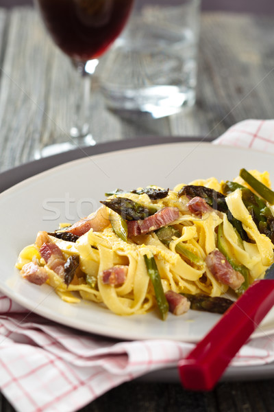 Italian food. Pasta Carbonara. Stock photo © Vitalina_Rybakova