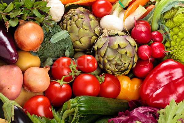 ストックフォト: 新鮮な野菜 · 背景 · 混合した · 新鮮な · オーガニック · 野菜