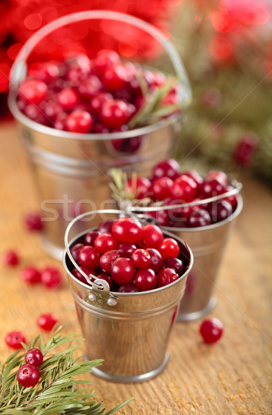 Cranberries in buckets. Stock photo © Vitalina_Rybakova
