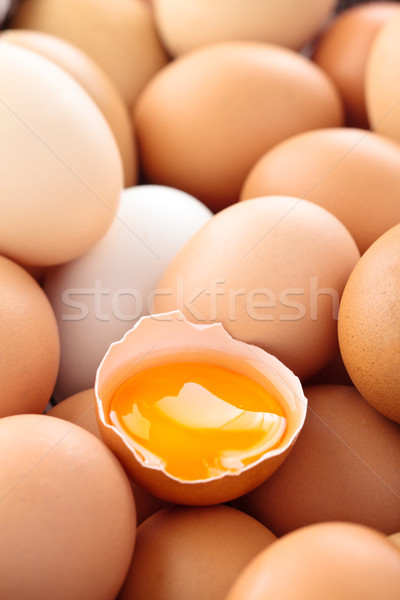 Fresh eggs background. Stock photo © Vitalina_Rybakova