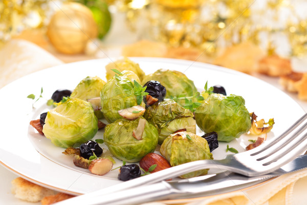 Stock photo: Baked Brussel sprouts.