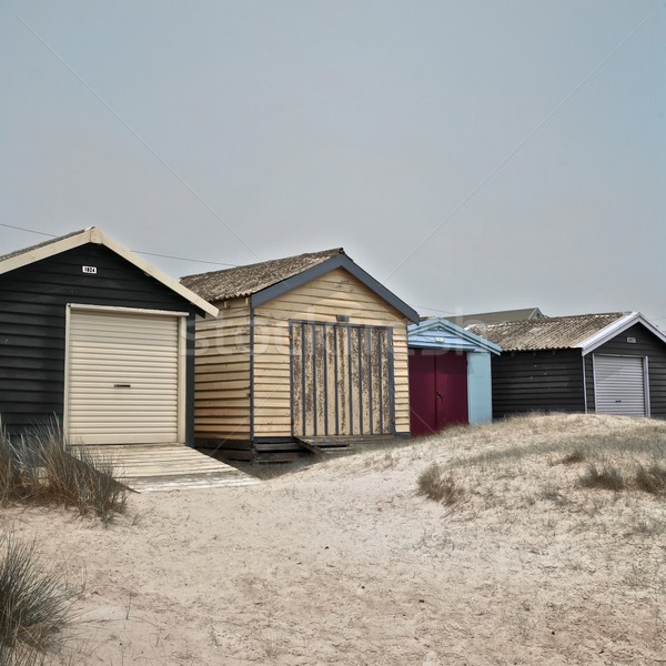 Strand hout zee reizen zand leuk Stockfoto © Vividrange
