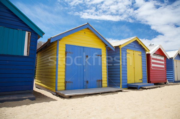 Stock foto: Farbenreich · Strand · Australien · Melbourne · Gebäude · Holz