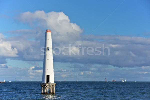 Stock foto: Leuchtturm · Meer · Melbourne · Australien · Wolken · Licht