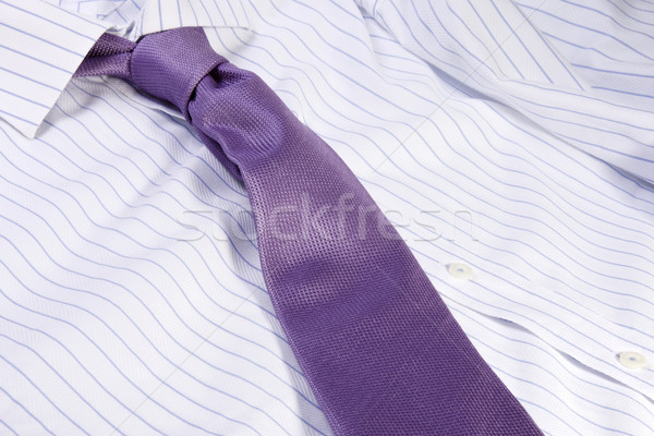 Iş kravat dolap beyaz mavi gömlek Stok fotoğraf © Vividrange