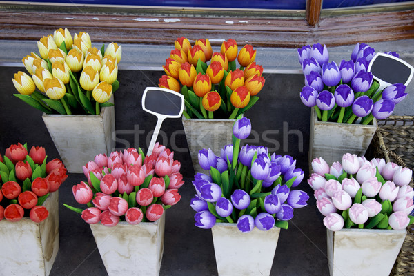 Сток-фото: тюльпаны · Амстердам · Нидерланды · цветок · древесины