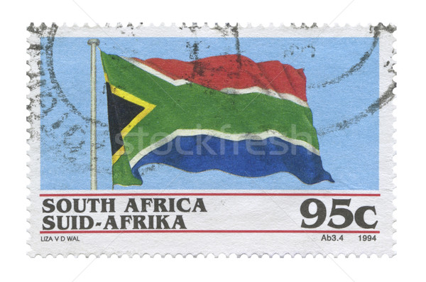 Sello Sudáfrica sudáfrica bandera blanco oficina Foto stock © Vividrange