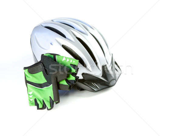 ヘルメット ライディング 手袋 孤立した スポーツ ストックフォト © Vividrange