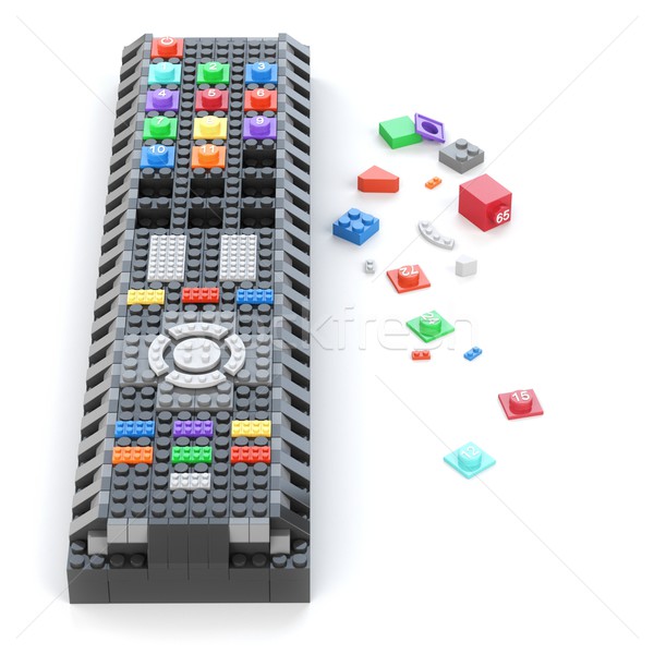 remote control of Lego bricks isolated on white background Stock photo © vizarch