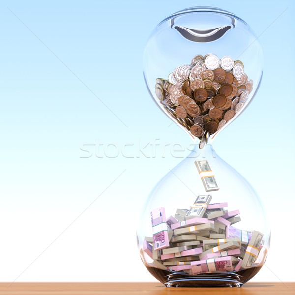 Tijd is geld geld abstract metaal financieren bank Stockfoto © vizarch