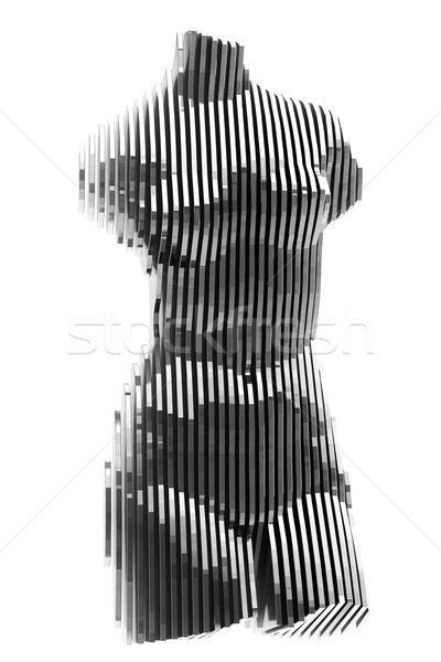 layered sculpture from aluminum sheets isolated on white Stock photo © vizarch