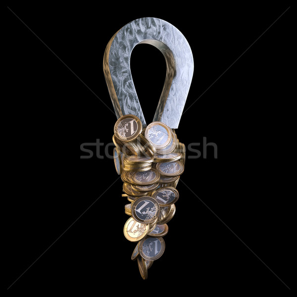 Stock photo: Magnet With Euro Coins Isolated (Business Concept)