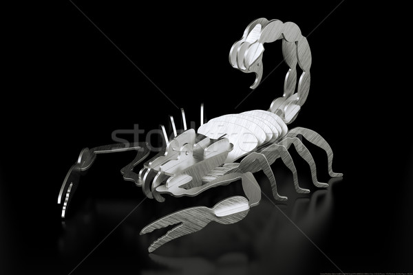 Fém lap skorpió lézer vág textúra Stock fotó © vizarch