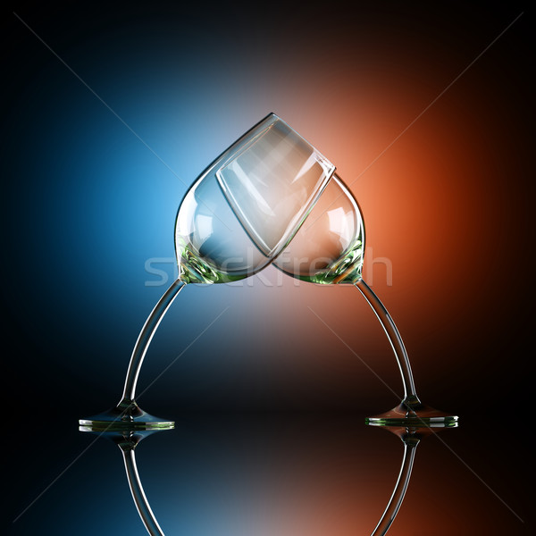Weinglas Bild künstlerischen Hintergrundbeleuchtung abstrakten Herz Stock foto © vizarch