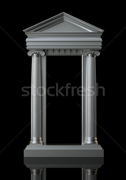 Architecture White Marble Columns On Black Background Stock photo © vizarch