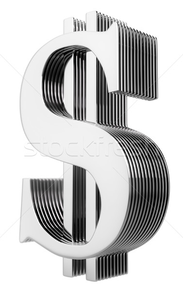 знак доллара изолированный белый бизнеса Мир металл Сток-фото © vizarch