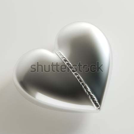 Metaal hart witte idee wenskaart abstract Stockfoto © vizarch