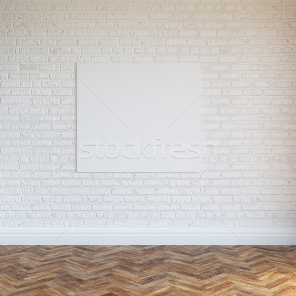 Foto stock: Branco · parede · de · tijolos · design · de · interiores · quadro · negócio · papel