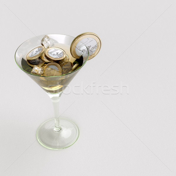 Metaphoric Business Cocktail Created Out Of Euro Coins Stock photo © vizarch