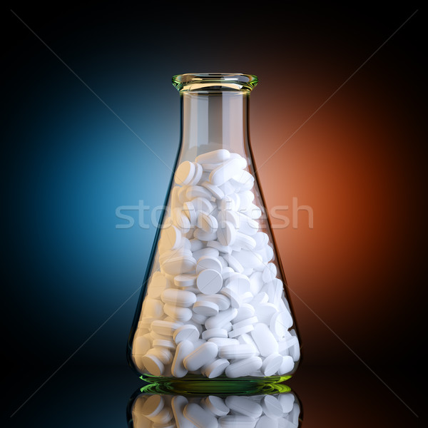 Stock photo: Chemical Laboratory Glassware Full Of Pills