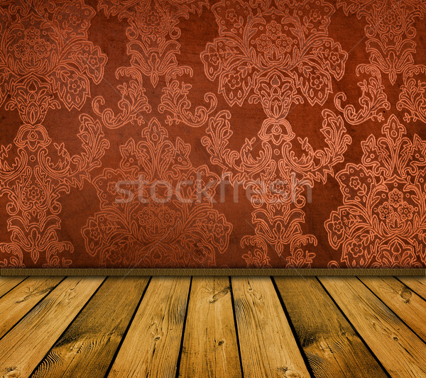 Pomarańczowy wnętrza ciemne vintage pokój Zdjęcia stock © vkraskouski