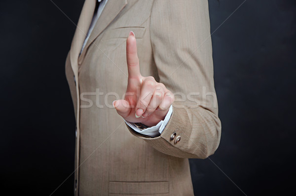 Strony dotknąć palec czarny kobiet garnitur Zdjęcia stock © vkraskouski