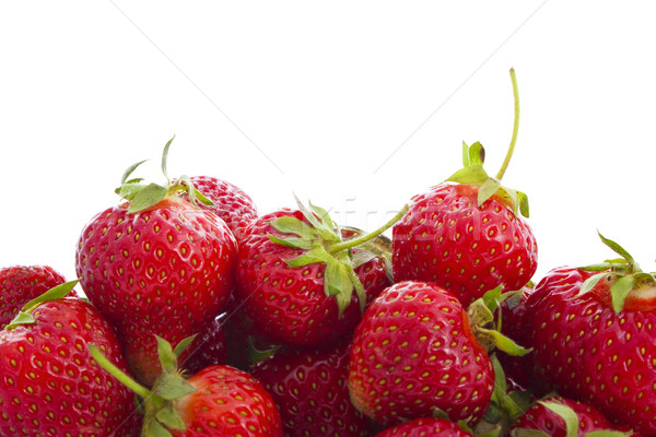 Foto stock: Morangos · isolado · branco · comida · fruto