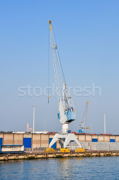 sea cargo port large cranes Stock photo © vlaru