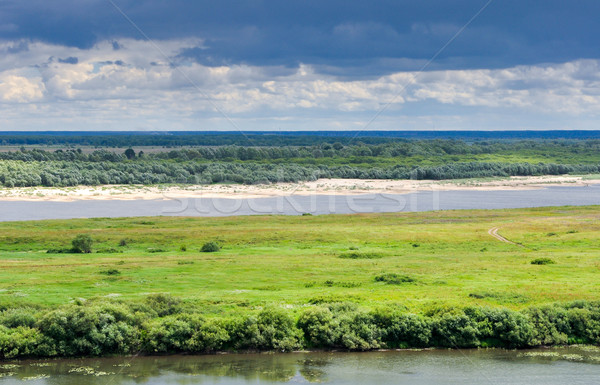 Nublado paisagem natureza rio verde azul Foto stock © vlaru