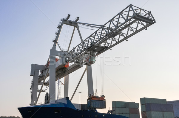 sea cargo port large cranes Stock photo © vlaru