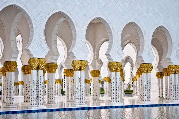 Mesquita Abu Dhabi construção projeto arte azul Foto stock © vlaru