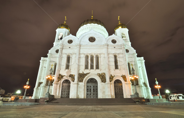 Chrystusa katedry noc Moskwa Rosja budynku Zdjęcia stock © vlaru