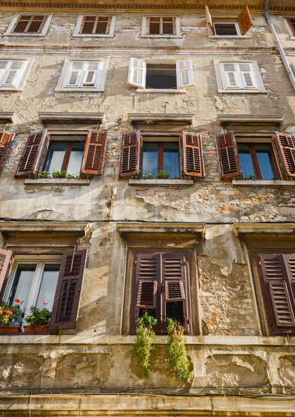 Windows and walls in old town Rovinj Croatia Stock photo © vlaru