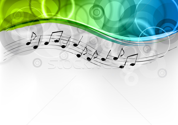 Melodie groene Blauw kunst piano sleutel Stockfoto © vlastas