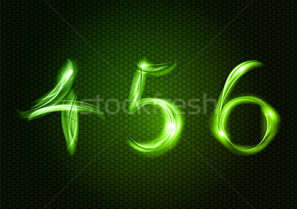Abstrato quatro cinco seis verde números Foto stock © vlastas