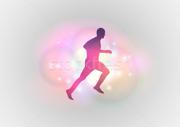 Dulce alergător siluetă abstract proiect sănătate Imagine de stoc © vlastas