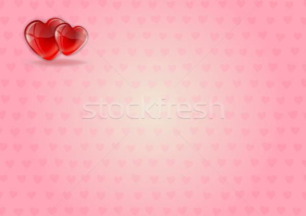 Dois corações vermelho canto doce casamento Foto stock © vlastas