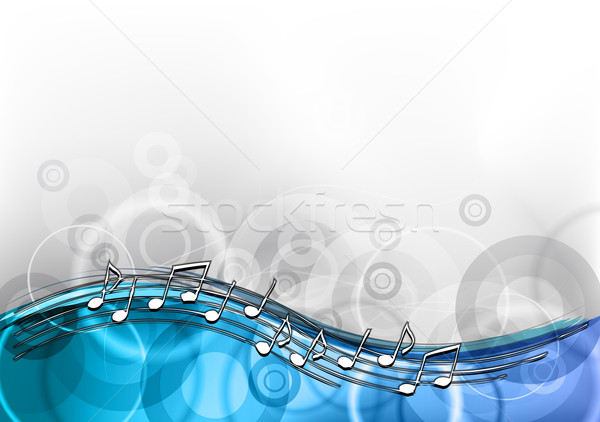 Albastru muzică Note muzicale artă pian cheie Imagine de stoc © vlastas
