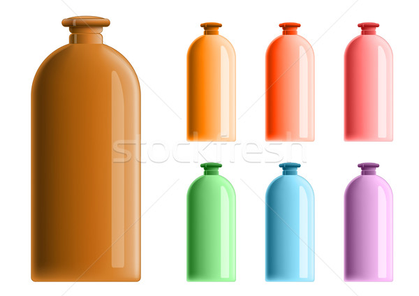 üveg egyszerű műanyag üvegek izolált fehér Stock fotó © vlastas