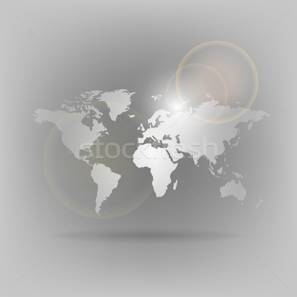 Világtérkép ragyogó szürke vektor szimbólum üzlet Stock fotó © vlastas