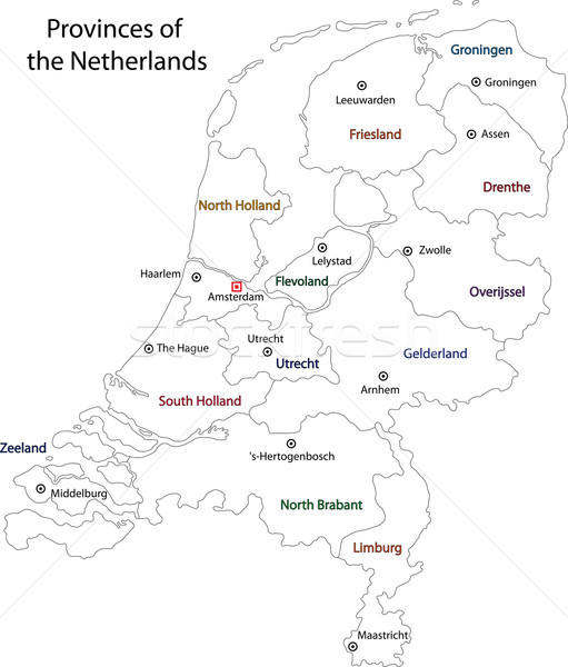 Outline Netherlands map Stock photo © Volina