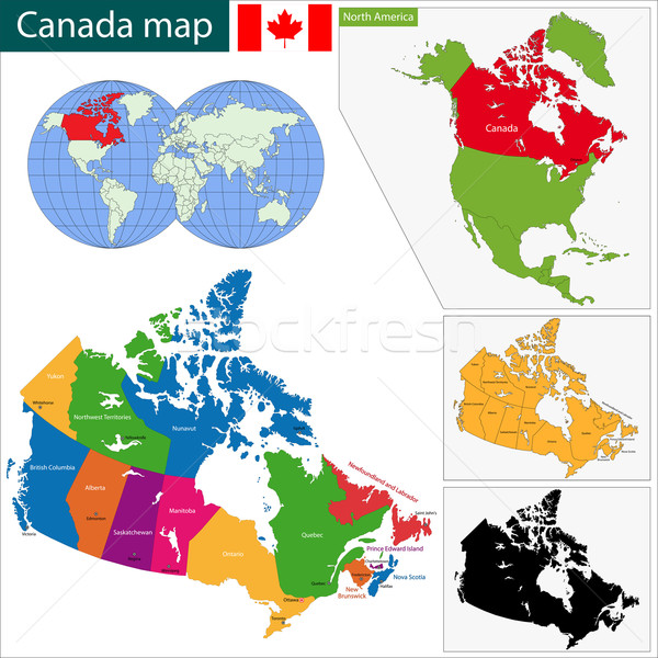 Colorful Canada map Stock photo © Volina