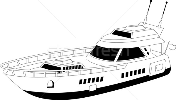 Luksusowe jacht ilustracja biały podróży łodzi Zdjęcia stock © Volina