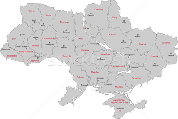 Stok fotoğraf: Gri · Ukrayna · harita · idari · şehir · seyahat