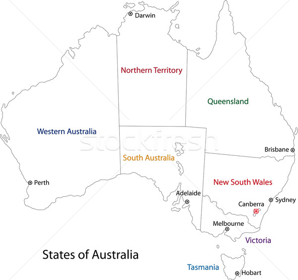 Outline Australia map Stock photo © Volina