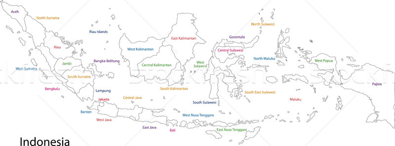 Outline Indonesia map Stock photo © Volina